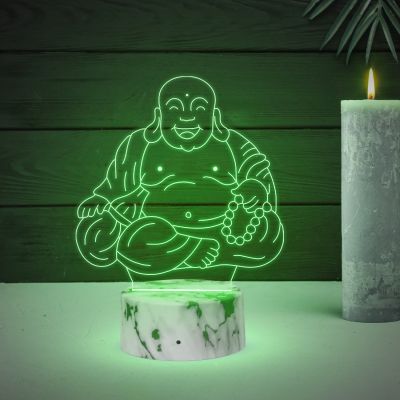 3D Laughing Buddha Led Night lamp 16 Color Changing Light with Remote Control Home Decor Lamp